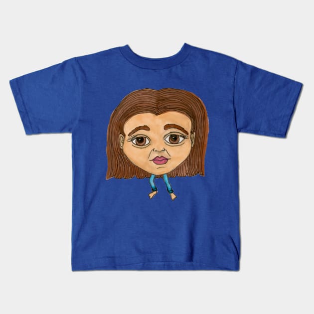 Giant Head With Legs Girl Kids T-Shirt by LuvbuzzArt